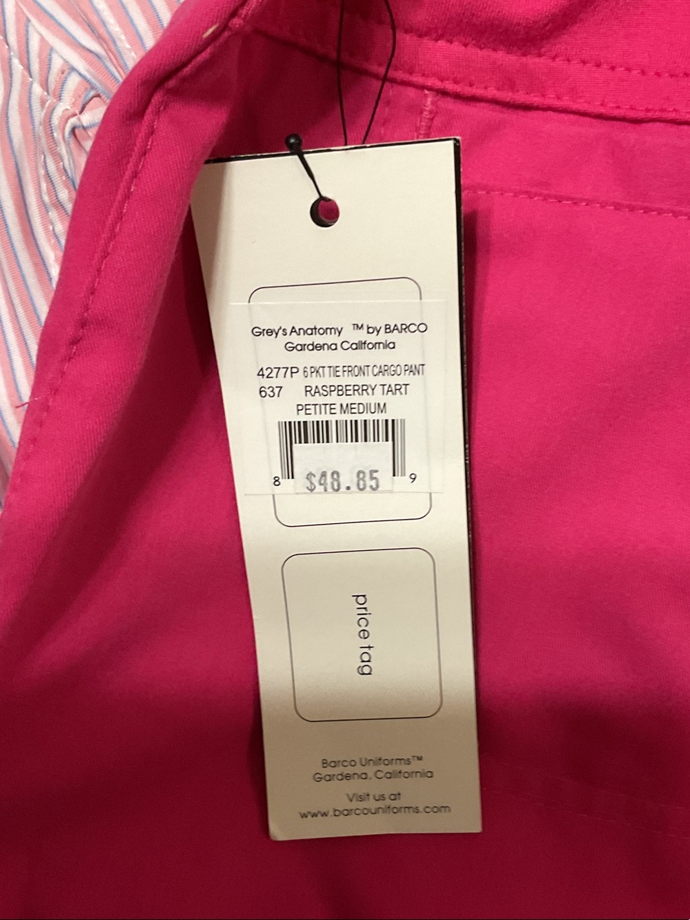 Grey's Anatomy Bright raspberry Straight-Leg Scrub Pants size MP - Picture 4 of 7
